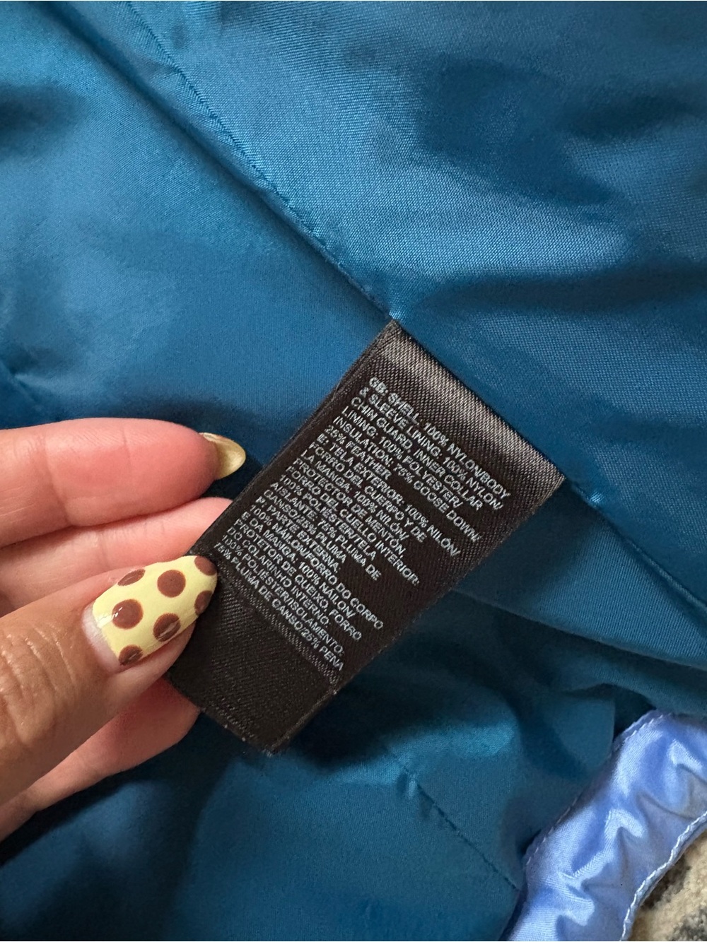 The north face 550 women’s puffer goose down coat jacket size L clouds sky blue - Picture 8 of 16